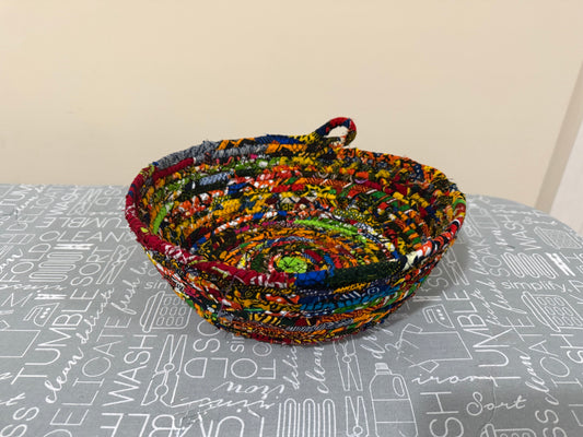 African Fabric Rope Basket