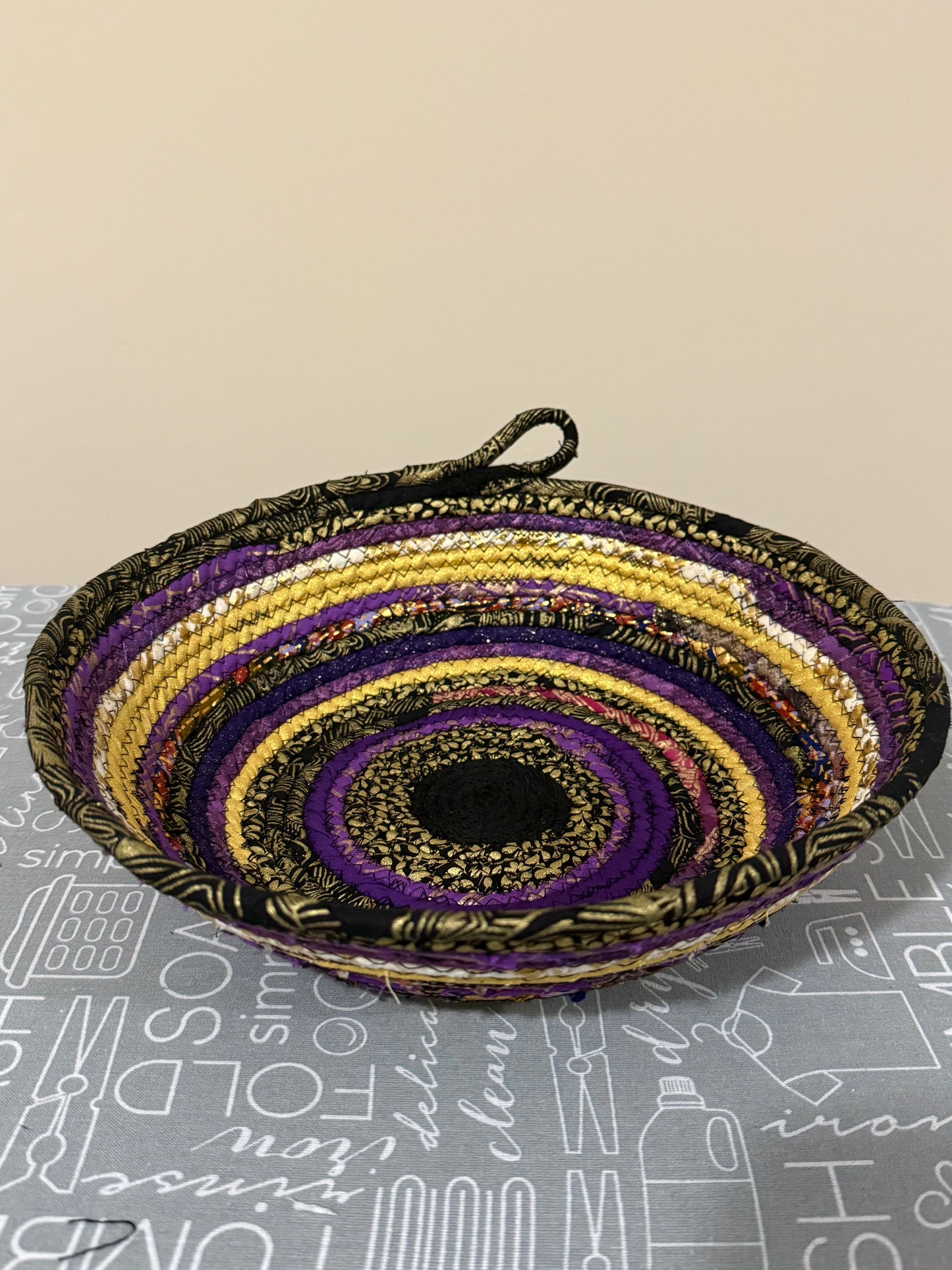 Purple, Gold and Black Rope Basket